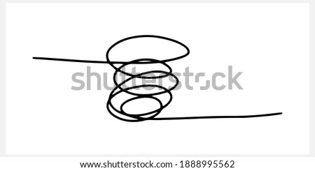 Thoughts get confused, chaos in the head, abstract state of depression, hand drawing line art, doodle vector illustration, eps10