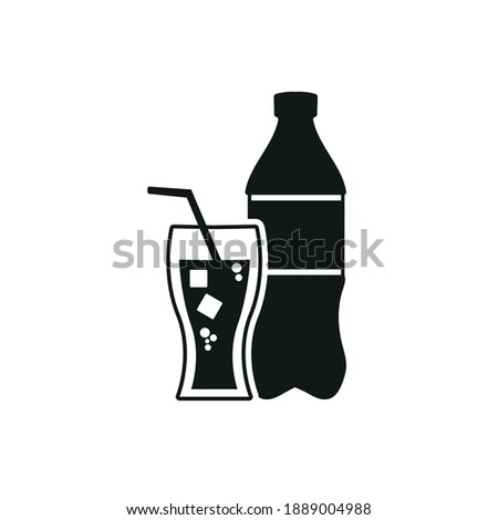 Vector icon. Image of a soda bottle. Basic icon.