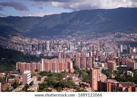 Medellin city from the west with its mountains