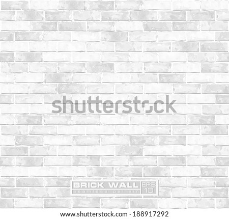 White brick wall seamless vector pattern  Royalty-Free Stock Photo #188917292