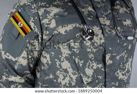 Uganda Army doctor with stethoscope over his neck