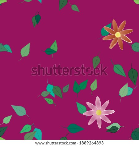 Seamless flowers vector pattern. Background texture in floral style.