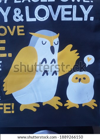 It's an owl picture on the outside of a shopping bag.