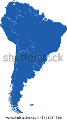 vector illustration of South America Continent map