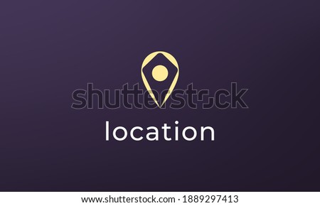 Simple pin position logo. abstract destination location icon, route direction symbol design
