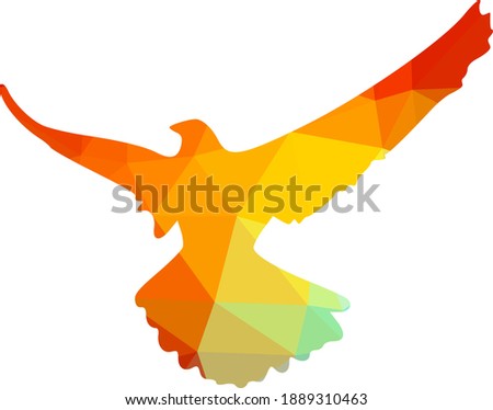 Colored silhouette of a predatory bird