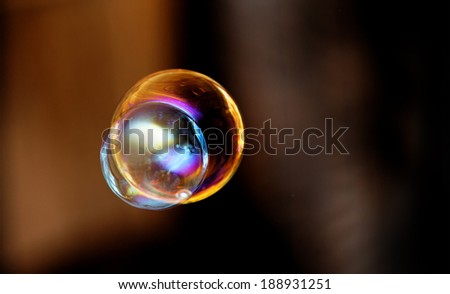 Close up photo of colorful bubbles in the room
