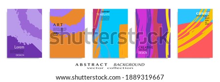 Abstract backgrounds set, grunge texture. Minimalistic art, brush strokes style. Design for card, brochure, banner idea, book cover, booklet print, flyer sheet a4. Collage page, web header template.