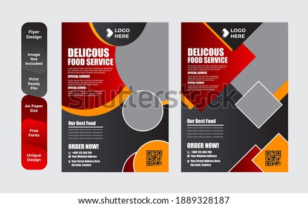Set of restaurant menu and flyer design templates modern with colorful size A4 size. Vector illustrations for food and drink marketing material, ads, templates, cover design