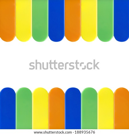 colorful  piano keys on white