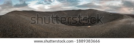 Panorama of Hverfjall crater in Myvatn area, northern Iceland