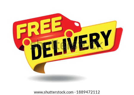 Free delivery. Banner with truck. Vector illustrtaion.

