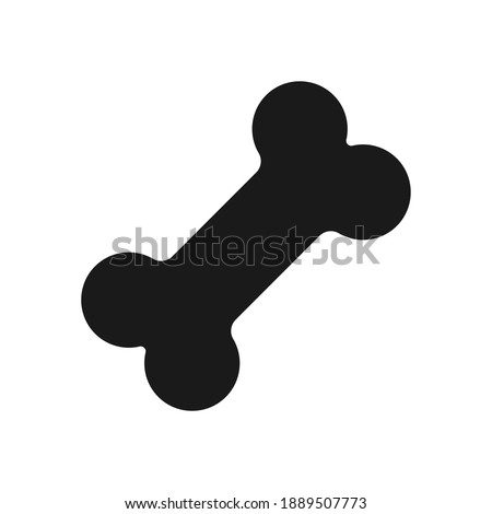 Dog bone vector icon. Pet toy and food symbol. Animal cartoon logo sign. Clip-art silhouette.