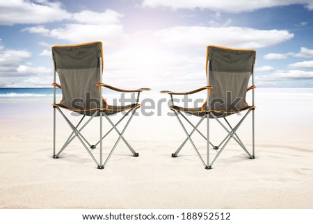 two summer chairs and beach 