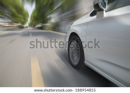 Car driving on the highway 