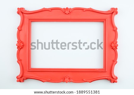 Red photo frame on white