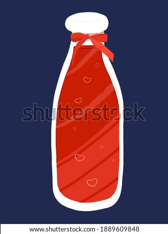 drink in glass bottle for valentine's day, love potion