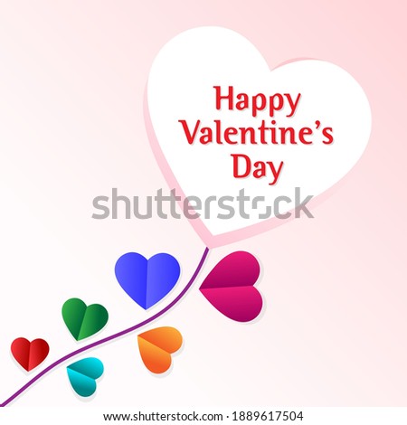 Happy Valentine's Day Wishing Vector Image with Heart