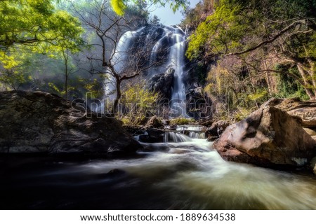 Khlong Lan Waterfall a beautiful and clear picture, located in Kamphaeng Phet, Thailand