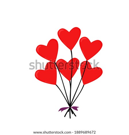 illustrations from heart shaped ballons, vectors, romantic, love, etc