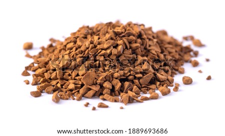 A bunch of natural soluble freeze dried coffee, granules