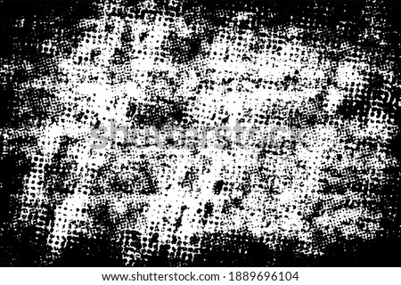 Grunge black and white texture. Pattern of scratches, chips, wear, and scuffs. Monochrome vintage background. Pattern of dirt, dust Royalty-Free Stock Photo #1889696104