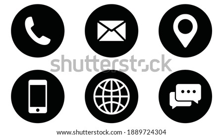 Contact us icon set. collection Communication icon. vector illustration Royalty-Free Stock Photo #1889724304