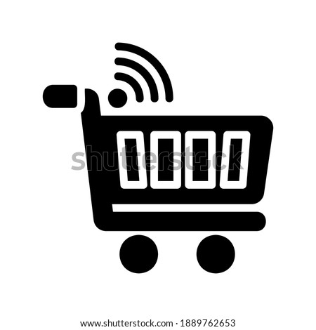 Shopping Cart icon vector illustration in solid style about internet of things for any projects, use for website mobile app presentation