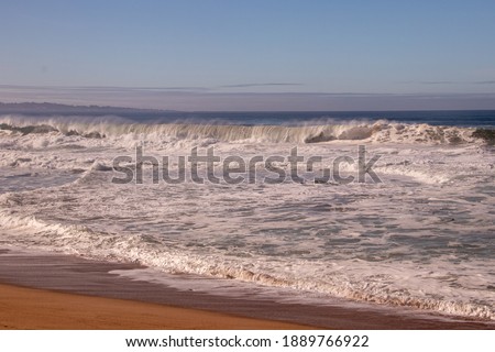 Big waves on a secluded beach in Monterey Ca