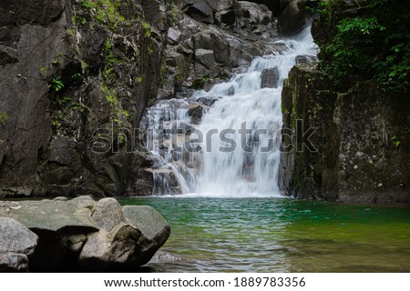 Waterfalls amidst the rocks and trees are beautiful and refreshing.Pliw waterfall Chanthaburi Thailand,