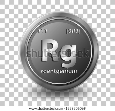 Roentgenium chemical element. Chemical symbol with atomic number and atomic mass. illustration