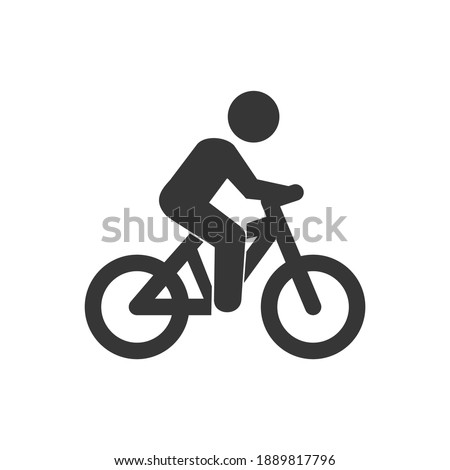 Man on bicycle icon isolated on white background