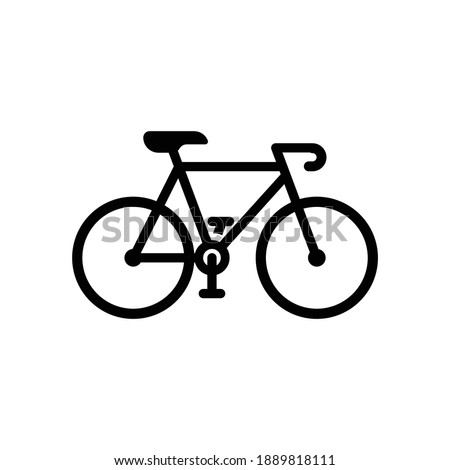 
Black road bicycle icon vector