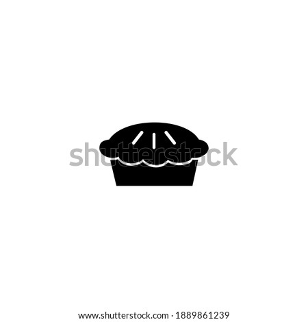 Apple pie icon. Bakery icon. Simple, flat, black, glyph.