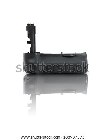Battery grip for dslr cameras isolated over white