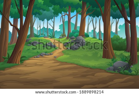 landscape forest daytime so beautiful. Royalty-Free Stock Photo #1889898214