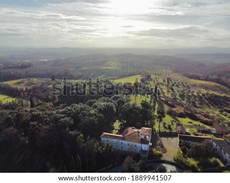 siena, Tuscany - 05 01 2021: aerial view with drone of the hills of siena