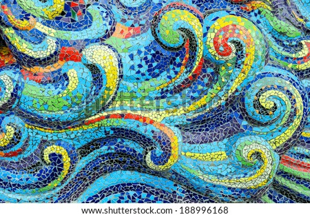 The art of small tiles on the wall. Royalty-Free Stock Photo #188996168