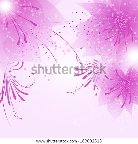 abstract vector flower background with butterfly