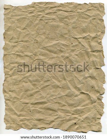 Brown recycle paper. Ripped paper, torn page piece. Fragment background of wooden texture for designers, isolated blank templates set. Old paper antique texture.