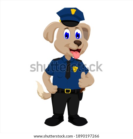 Drawn beautiful gray police dog.