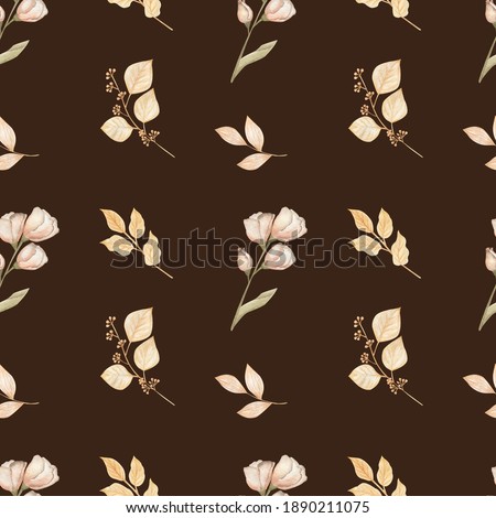 
Seamless pattern on black background.Watercolor illustration.For textiles.