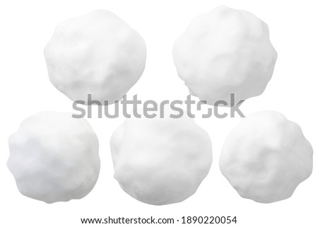 Snowballs set on a white background. Isolated
