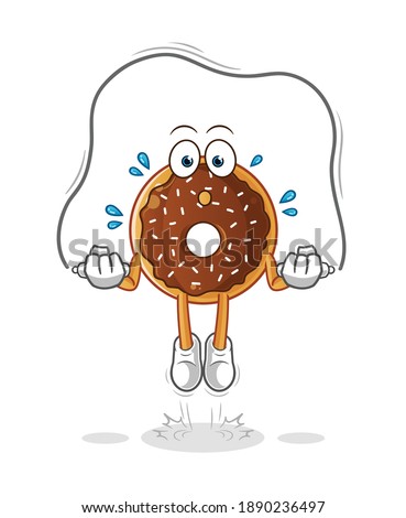 chocolate donut jump rope exercise illustration. character vector