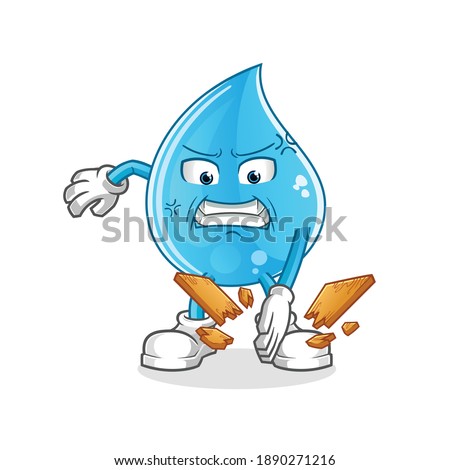 water drop karate mascot. cartoon vector