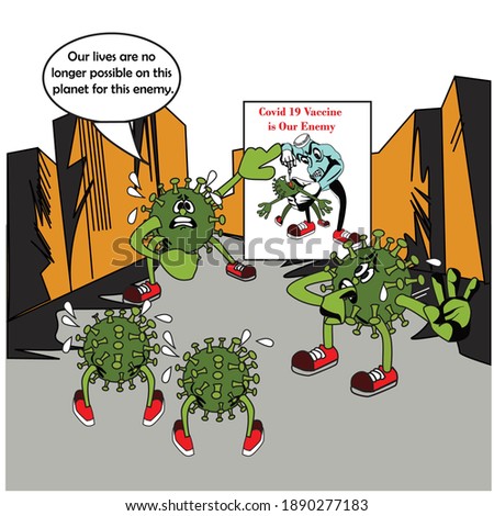 Vaccine is the real soldier to demolish coronavirus. This vector image is the purpose of awareness.