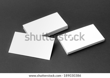 Business card template for branding identity with blank modern devices. Isolated on gray paper background.