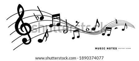 Music notes icon vector illustration set	