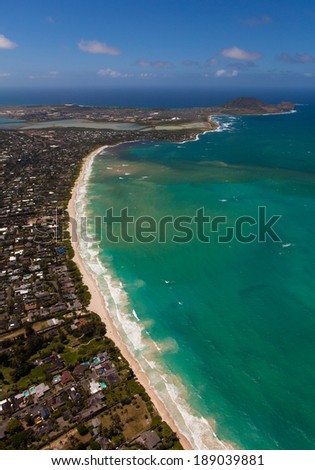 Beautiful aerial of Hawaii's coastline