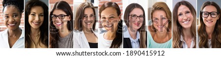 Multicultural Women Faces Photo Collage. Portrait And Avatar Headshots
